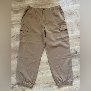 Love Crazy Women’s Tan Cargo Jogger Pants XL High Rise Casual